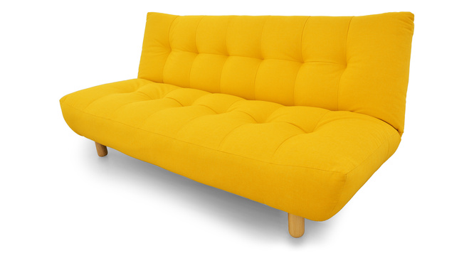 Solonic Fabric Sofa Cum Bed(Yellow)